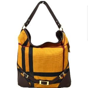 Mustard plaid bag